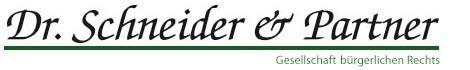 Logo von Dr. Schneider & Partner, einer Gesellschaft f&uuml;r b&uuml;rgerliches Recht, in eleganter Schrift.