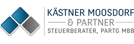 Logo von K&auml;stner Moosdorf & Partner, Steuerberater, in blauen und grauen Farbt&ouml;nen.