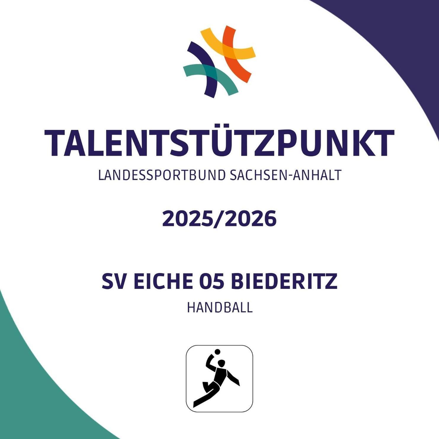 Logo des Talentst&uuml;tzpunkts Sachsen-Anhalt f&uuml;r die Saison 2025/2026 der Handballmannschaft SV Eiche 05 Biederitz.